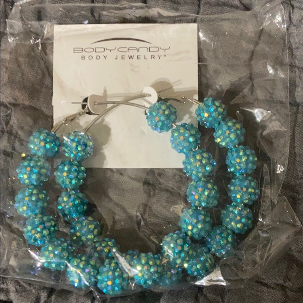 Large Blue hoops super cute for a night out